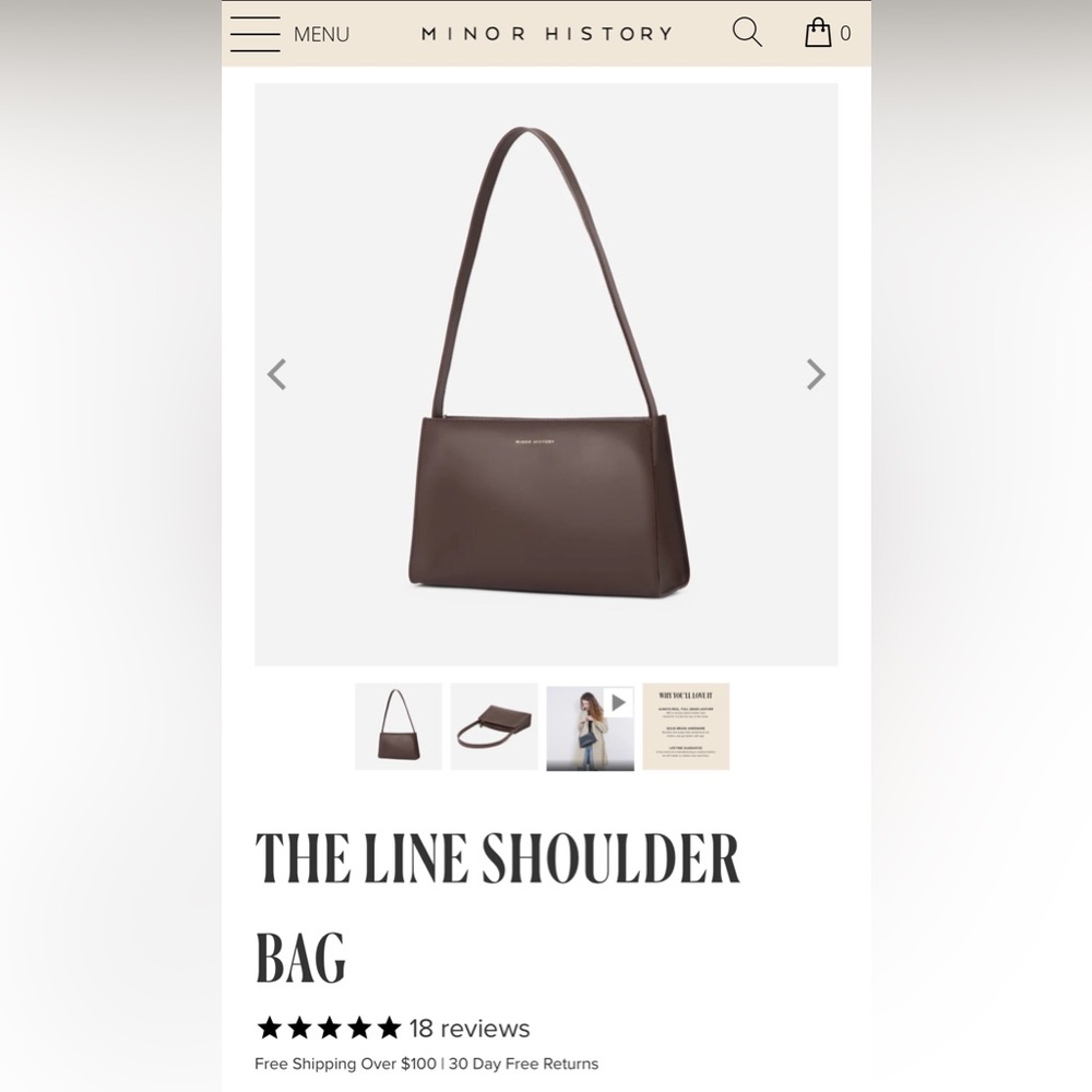 Minor History Line Bag in Brownstone NWOT